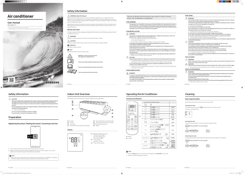 Página 1 del manual Manual de usuario Samsung AR18AXHZAWKNIM