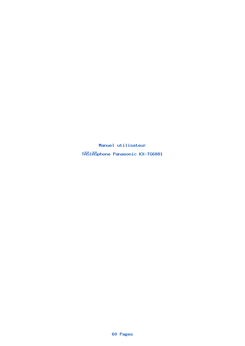 Page 1 de la notice Manuel utilisateur Panasonic KX-TG6881