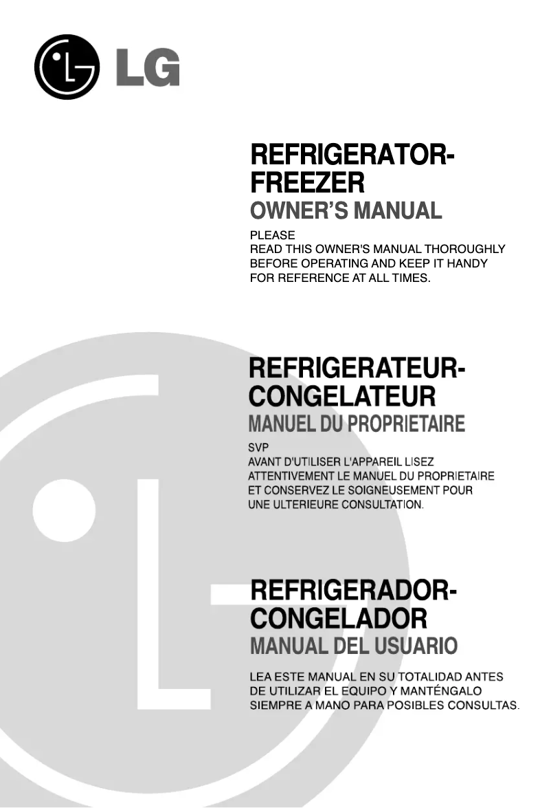 Page 1 de la notice Manuel utilisateur LG GR-B712YLP