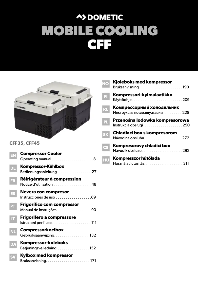Page 1 de la notice Manuel utilisateur Dometic CoolFreeze CF-35