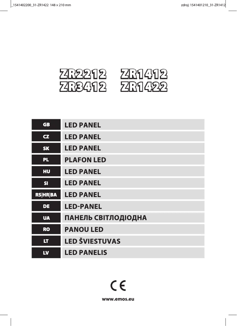 Página 1 del manual Manual de usuario Emos ZR1422