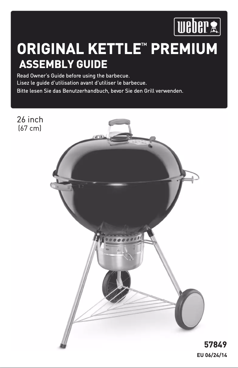 Page 1 de la notice Manuel utilisateur Weber Kettle Premium 57849