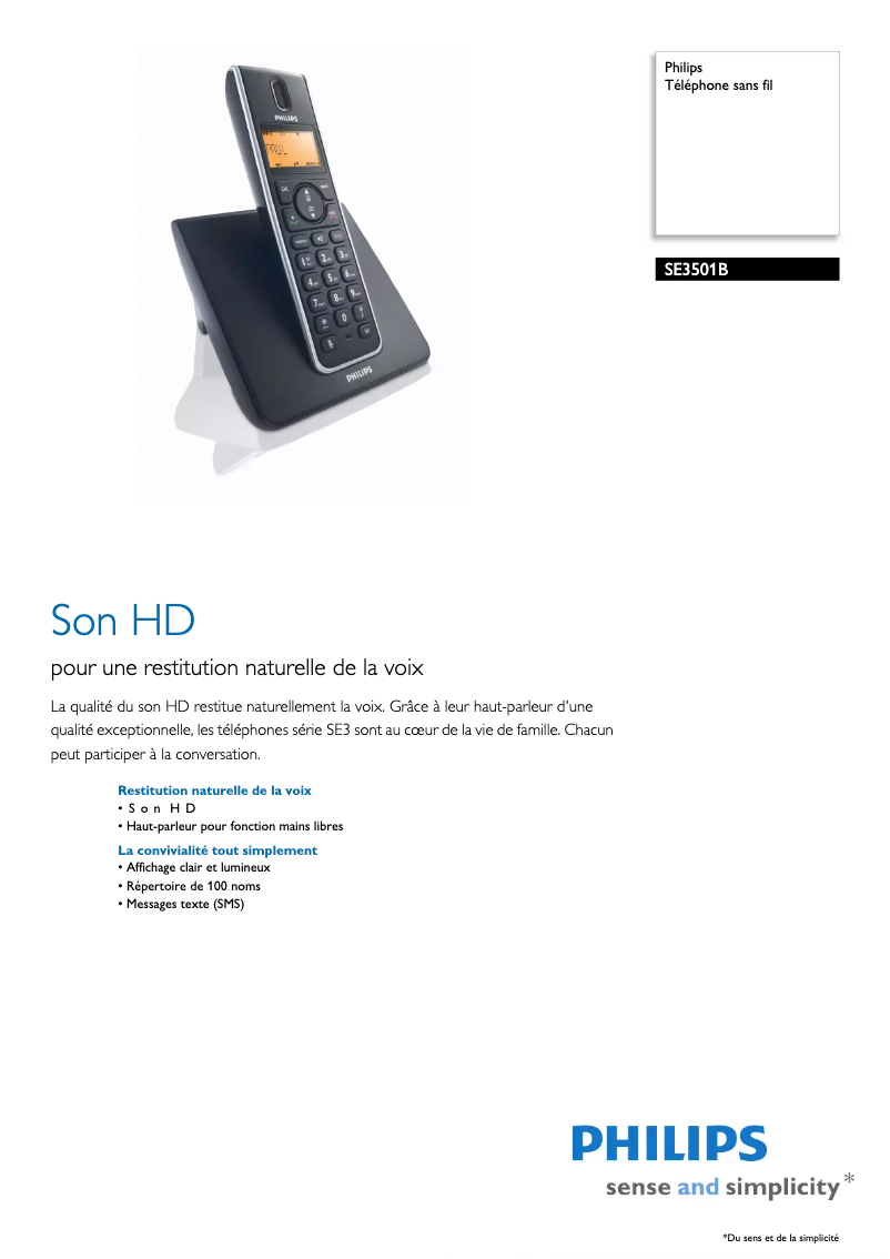 Image de la première page du manuel de l'appareil SE3501B