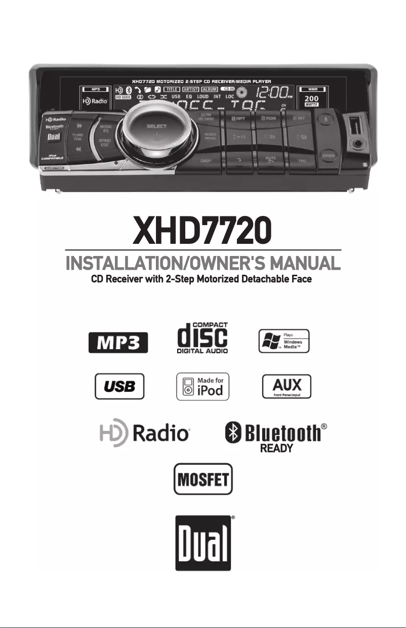Page 1 of the manual User Manual Dual XHD7720