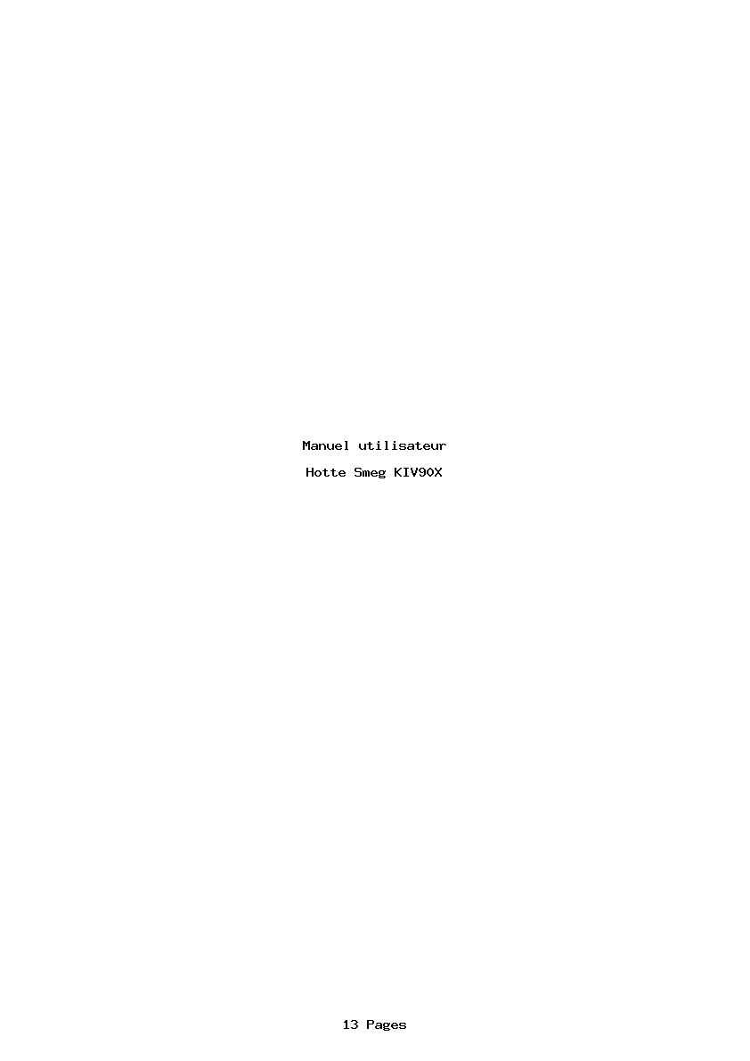 Page 1 de la notice Manuel utilisateur Smeg KIV90X