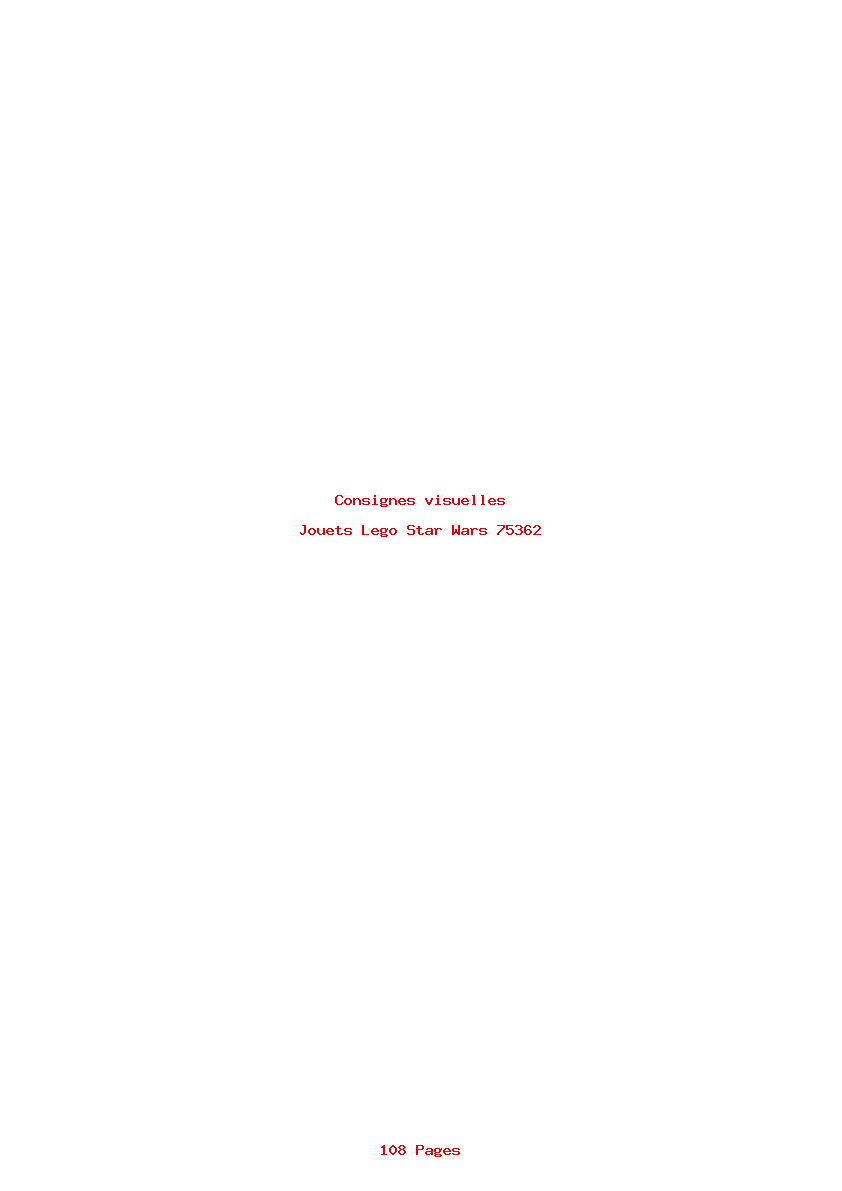 Page 1 de la notice Consignes visuelles Lego Star Wars 75362