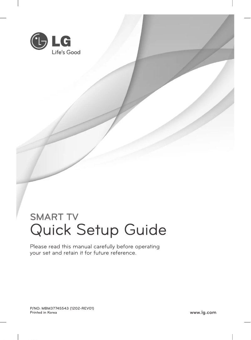Page 1 de la notice Guide de démarrage rapide LG 47LM640S
