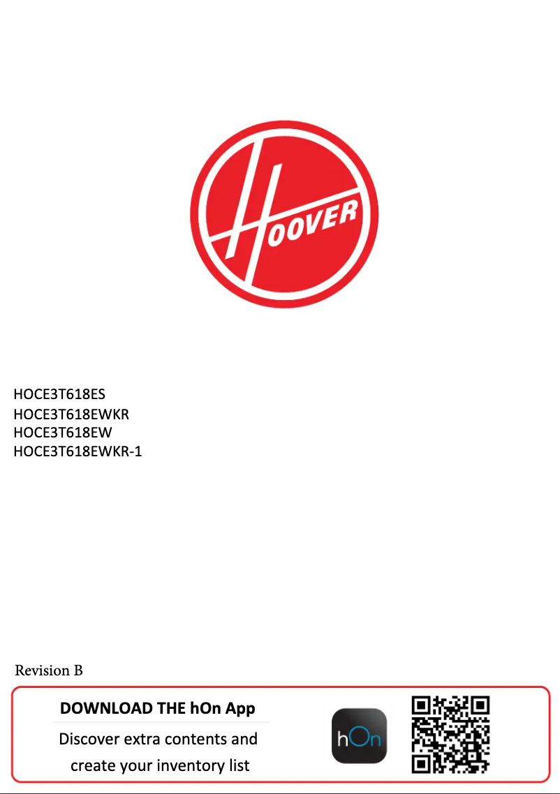 Page 1 de la notice Manuel utilisateur Hoover HOCE3T618EW
