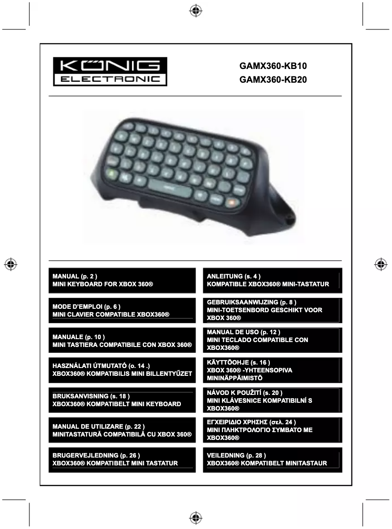 Page 1 of the manual User Manual Konig GAMX360-KB10