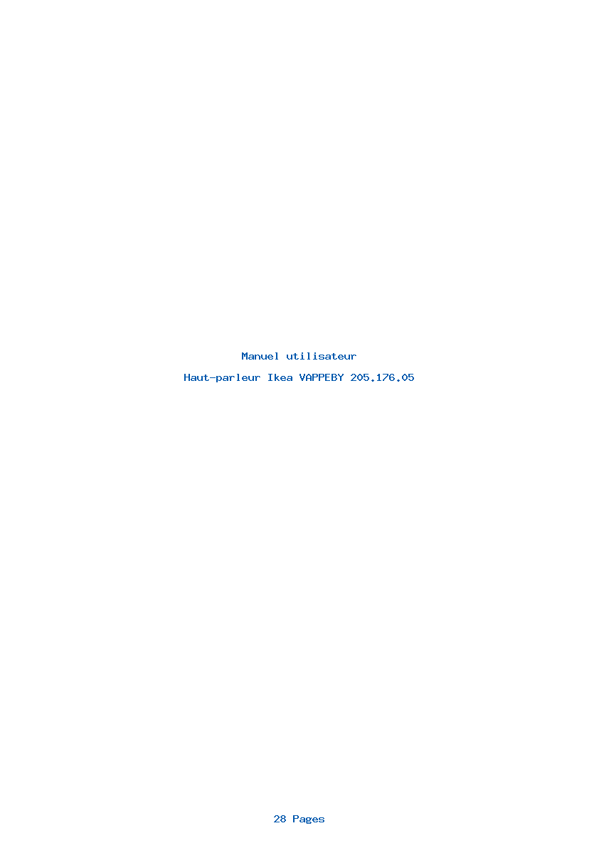 Page 1 de la notice Manuel utilisateur Ikea VAPPEBY 205.176.05