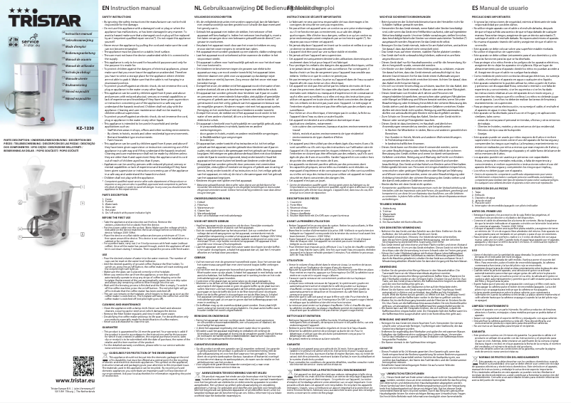 Page 1 de la notice Manuel utilisateur TriStar KZ-1230