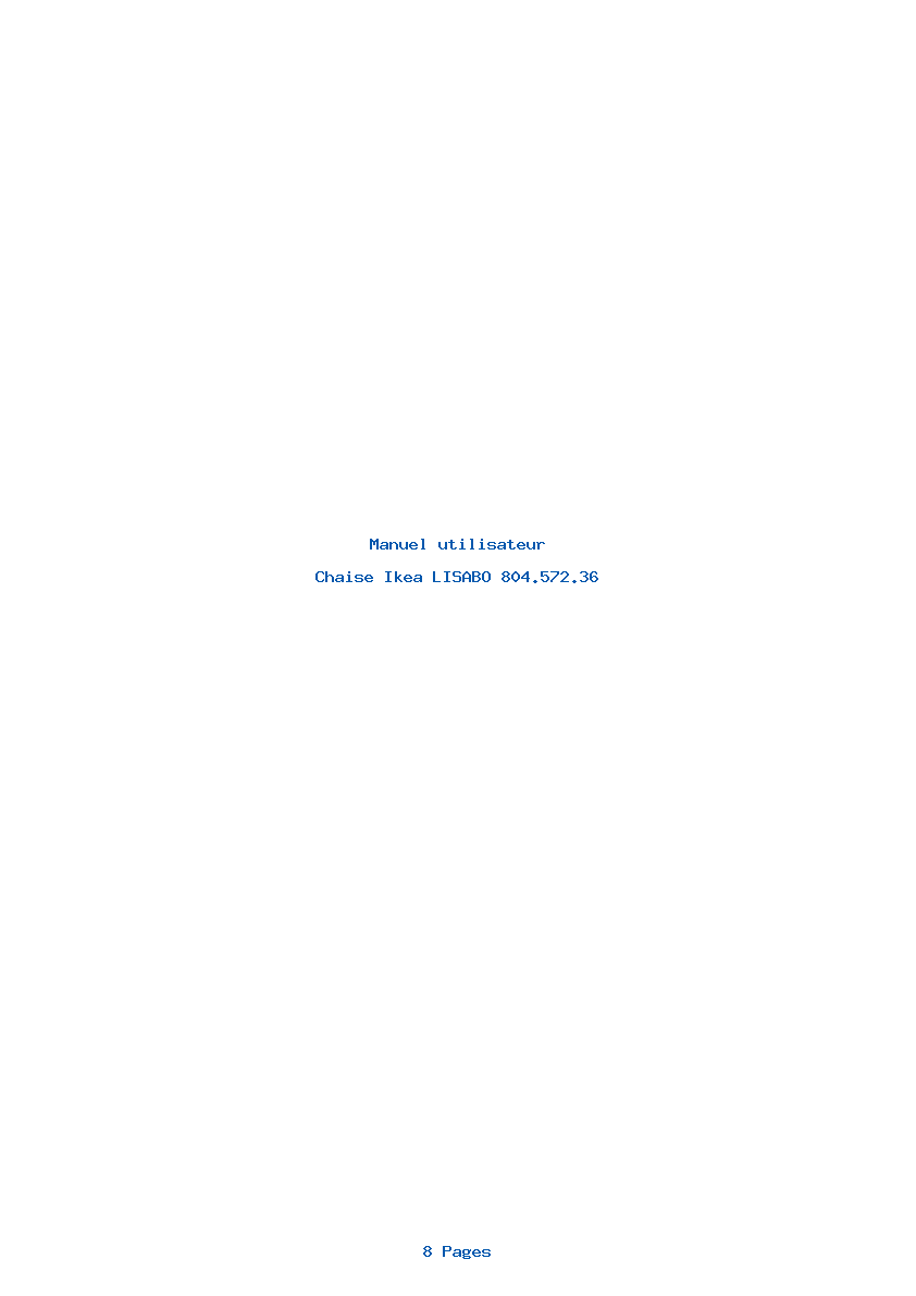 Page 1 de la notice Manuel utilisateur Ikea LISABO 804.572.36