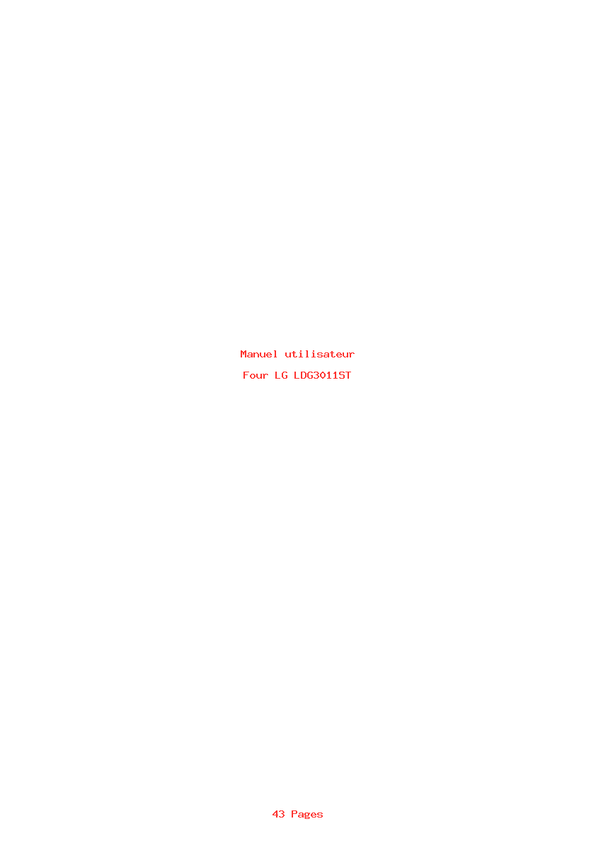 Page 1 de la notice Manuel utilisateur LG LDG3011ST