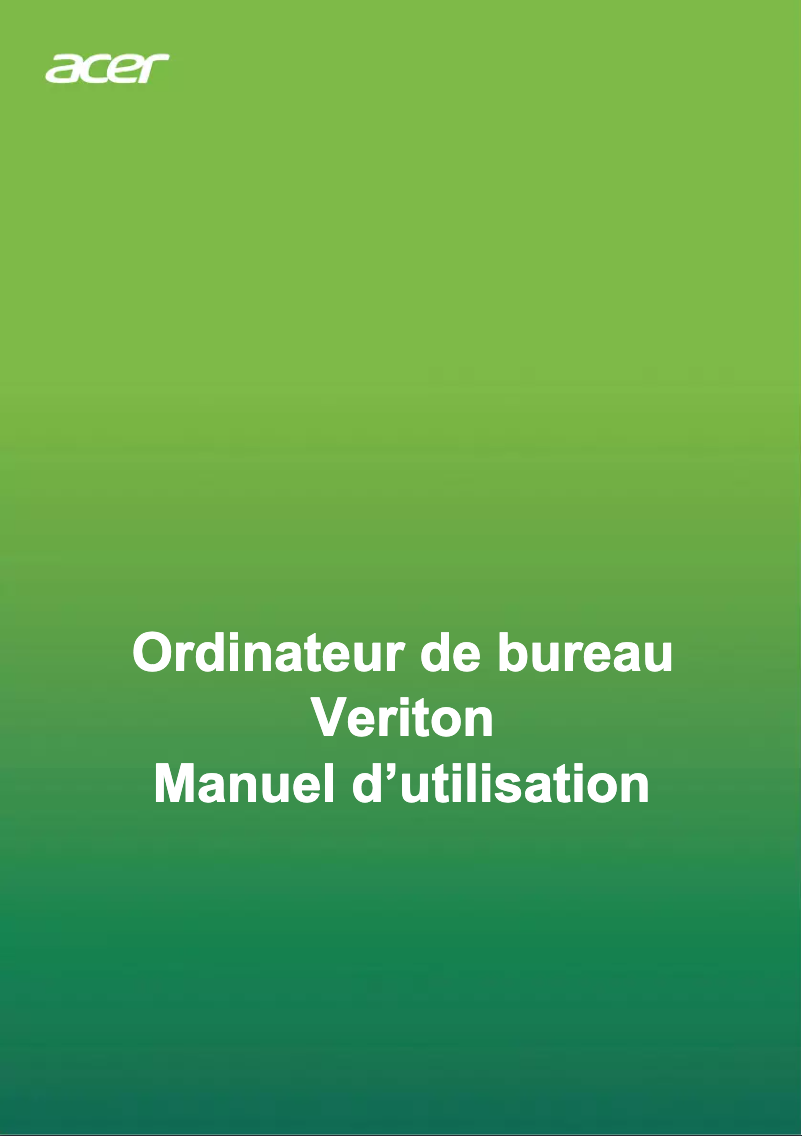 Page 1 de la notice Manuel utilisateur Acer Veriton X4240G