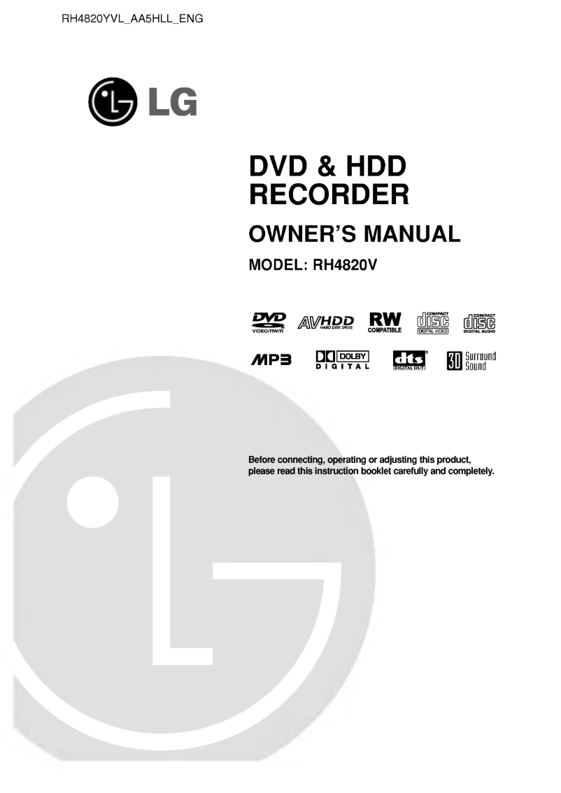 Page 1 of the manual User Manual LG RH4820PVL