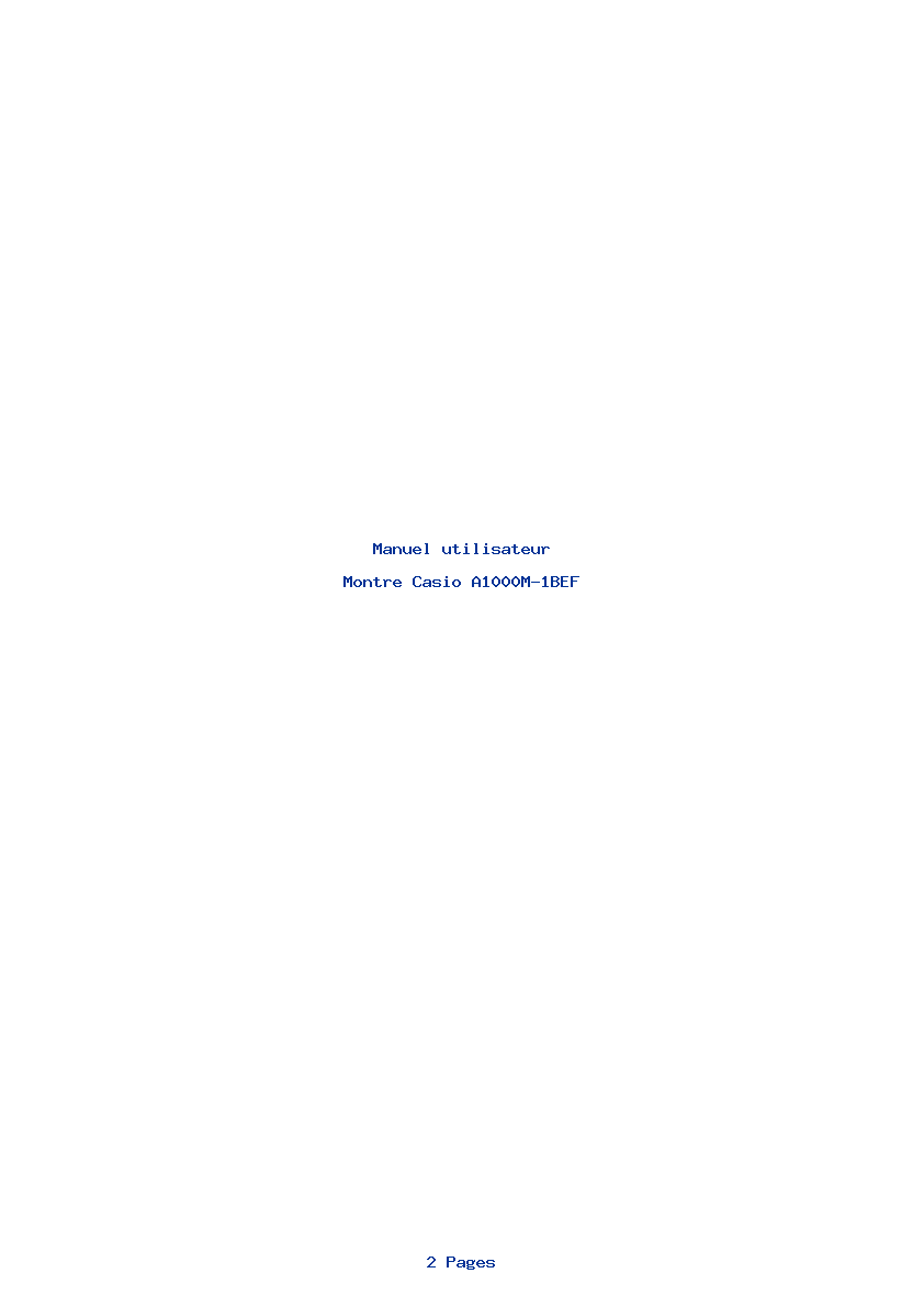 Page 1 de la notice Manuel utilisateur Casio A1000M-1BEF