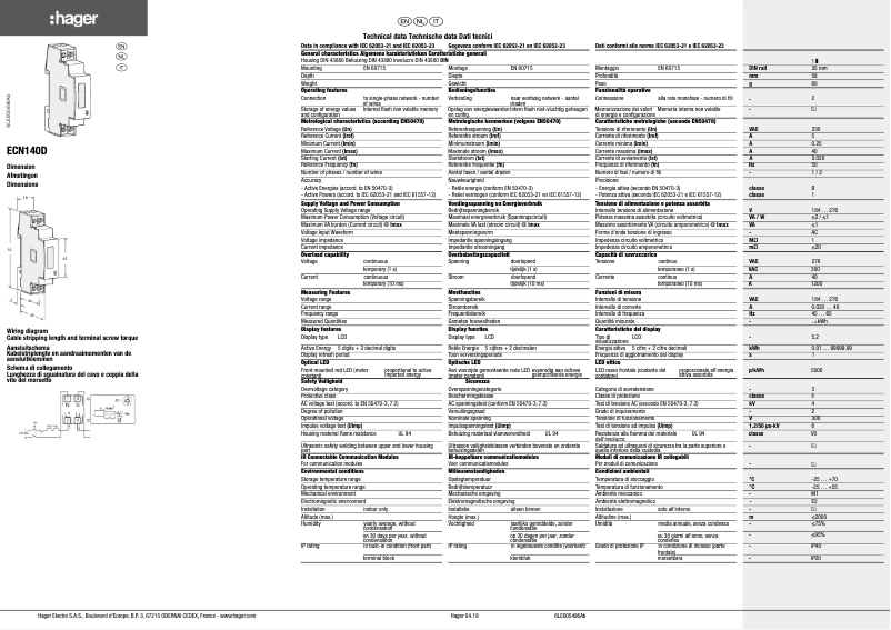 Page 1 de la notice Manuel utilisateur Hager Vision VKS21SM