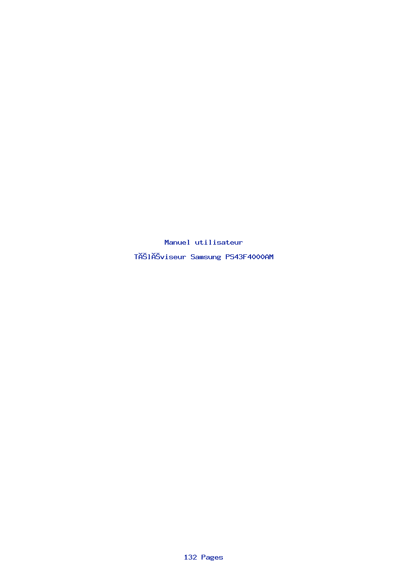Page 1 de la notice Manuel utilisateur Samsung PS43F4000AM