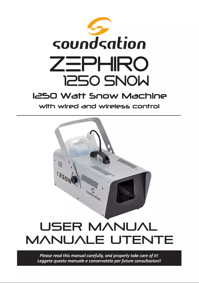 Page 1 de la notice Manuel utilisateur Soundsation Zephiro 1250 Snow