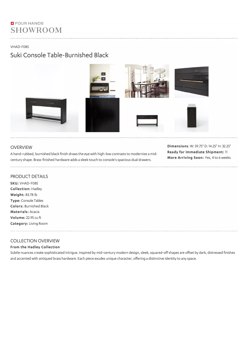 Page 1 de la notice Manuel utilisateur Four Hands VHAD-F085