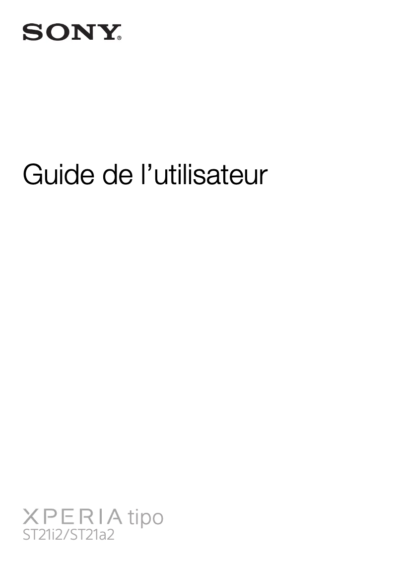 Page 1 de la notice Manuel utilisateur Sony Ericsson Xperia tipo