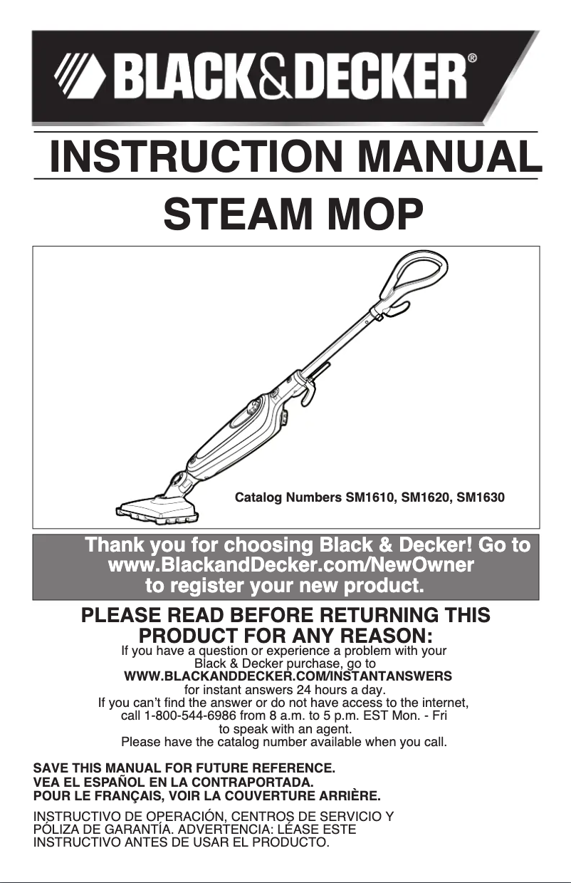 Página 1 del manual Manual de usuario Black & Decker SM1620