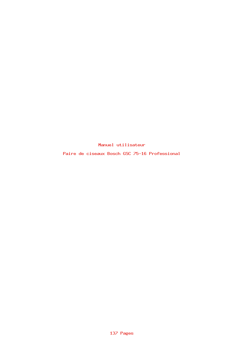 Page 1 de la notice Manuel utilisateur Bosch GSC 75-16 Professional