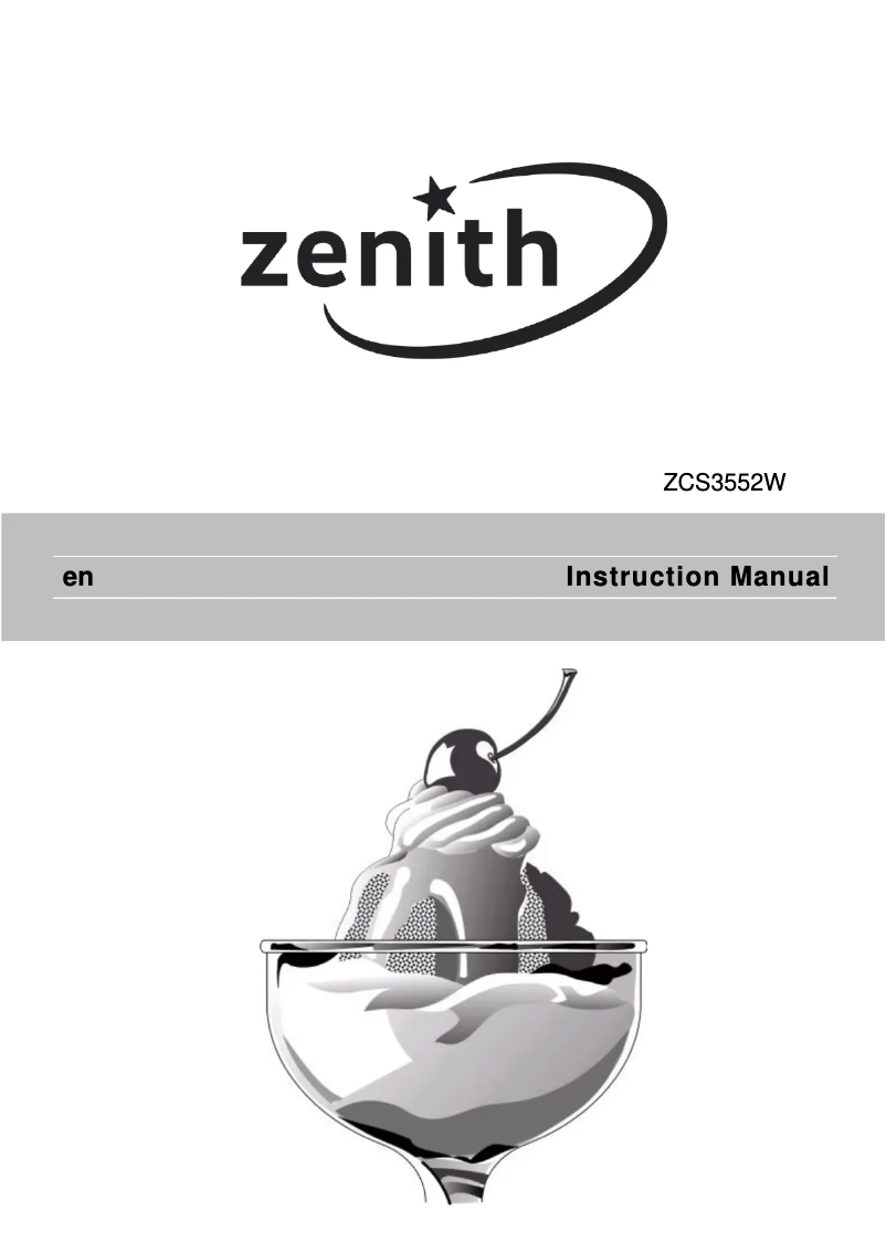 Page 1 de la notice Manuel utilisateur Zenith ZCS3552W