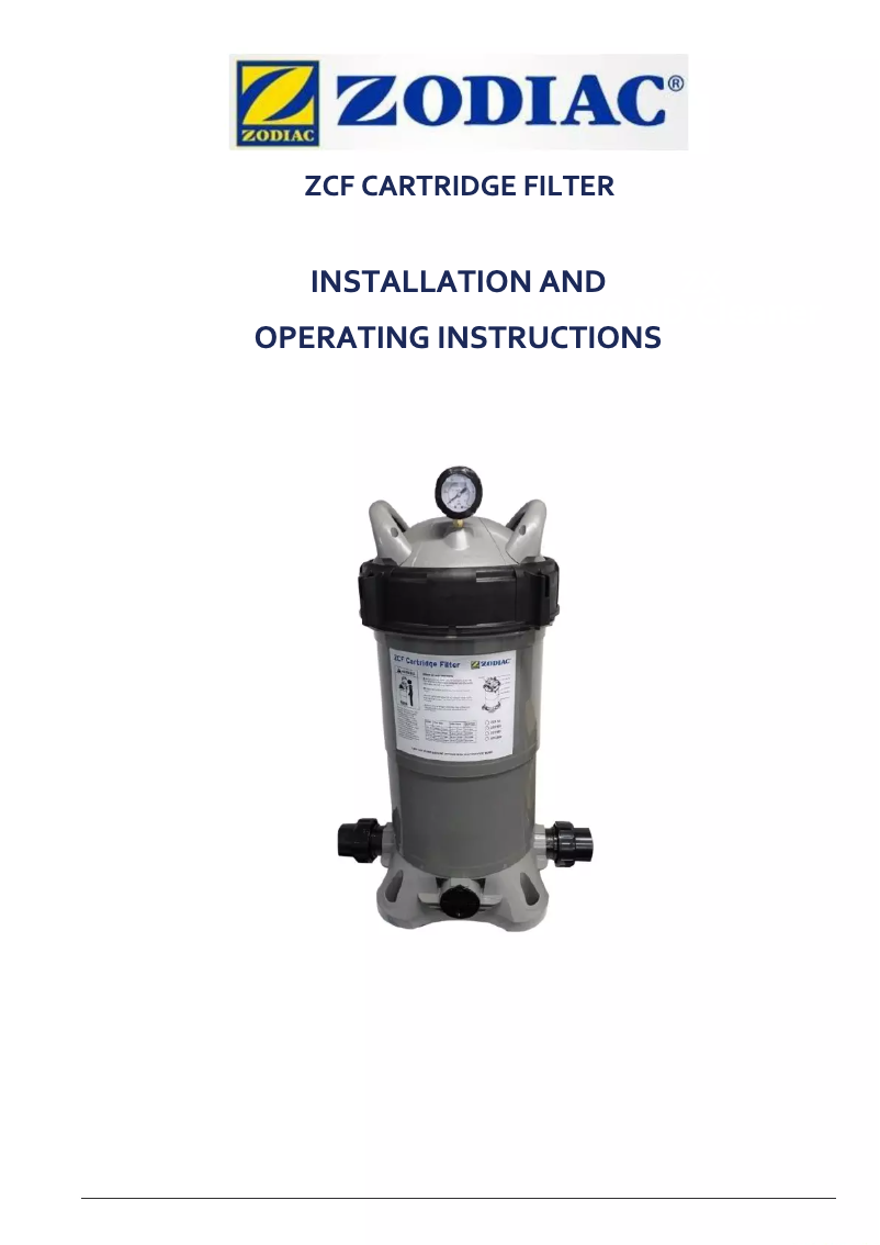Página 1 del manual Manual de usuario Zodiac ZCF200