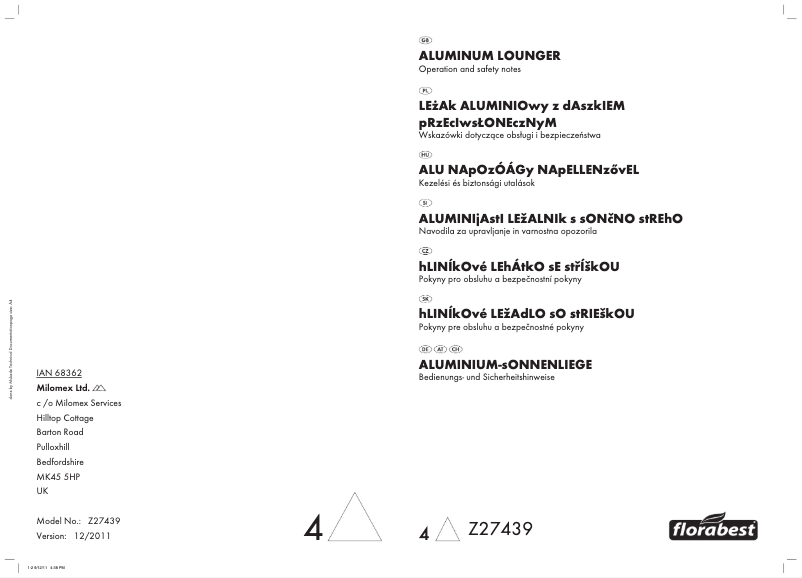 Page 1 de la notice Manuel utilisateur Florabest Z27439