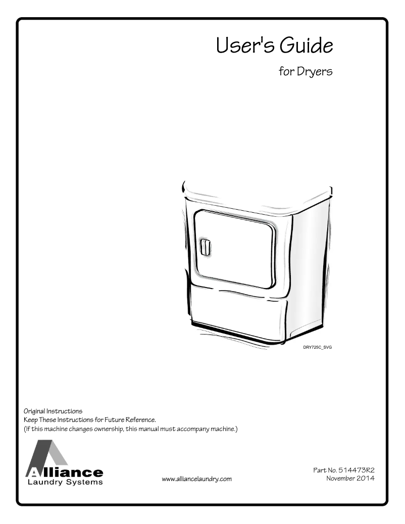 Página 1 del manual Manual de usuario Speed Queen ADEE9BSS