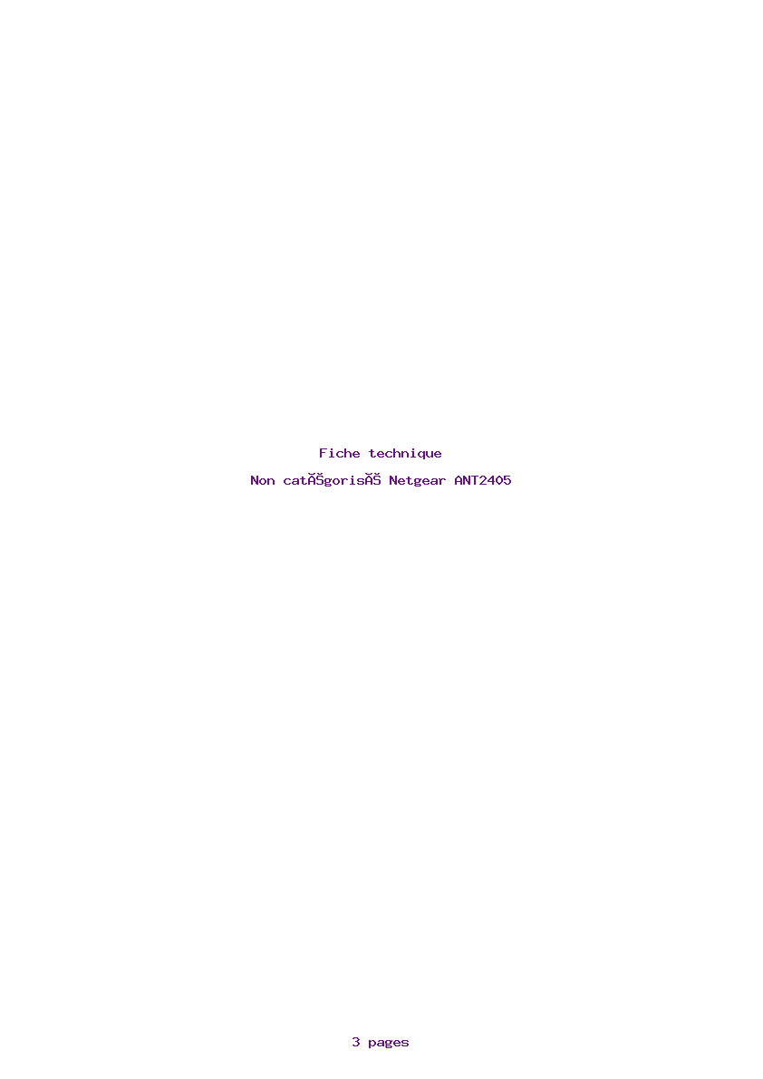 Page 1 de la notice Fiche technique Netgear ANT2405