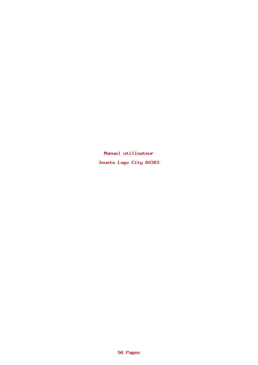 Page 1 de la notice Manuel utilisateur Lego City 60383