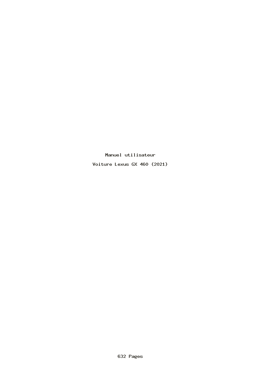 Page 1 de la notice Manuel utilisateur Lexus GX 460 (2021)