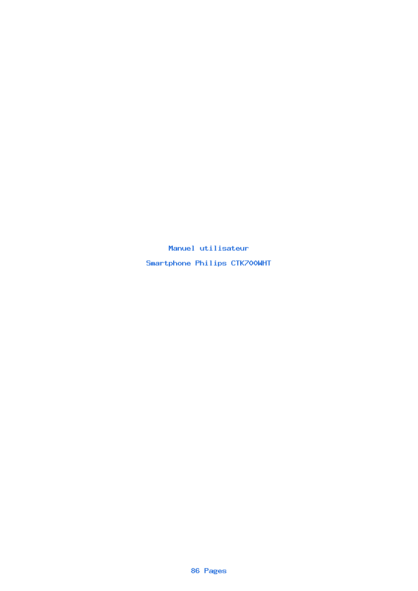 Page 1 de la notice Manuel utilisateur Philips CTK700WHT