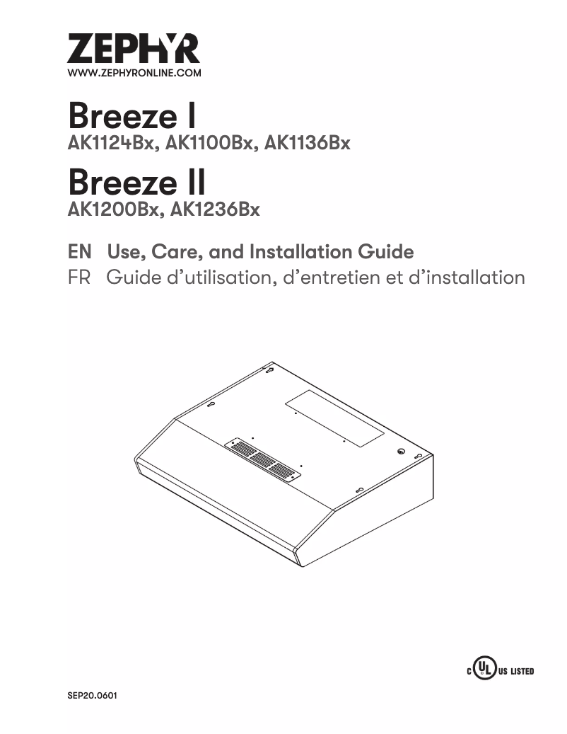 Página 1 del manual Manual de usuario Zephyr Breeze II AK1200BB