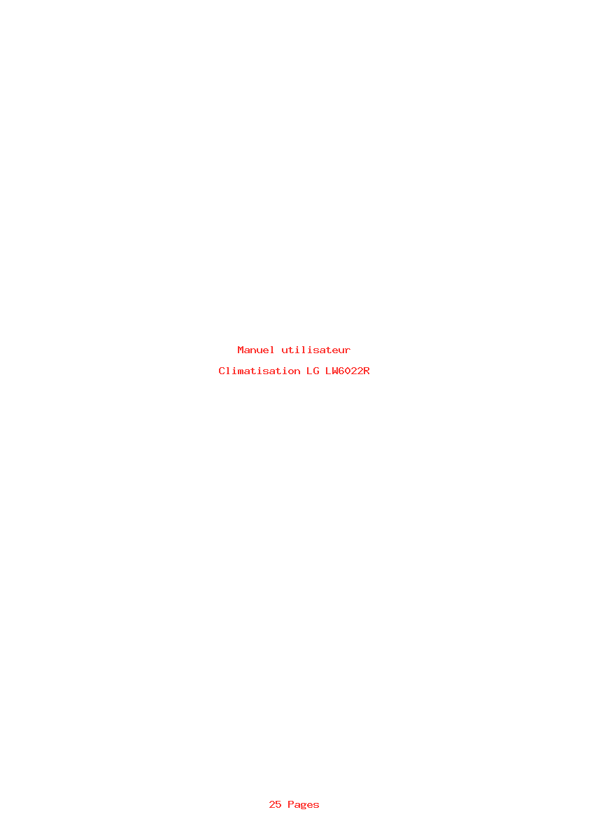 Page 1 de la notice Manuel utilisateur LG LW6022R
