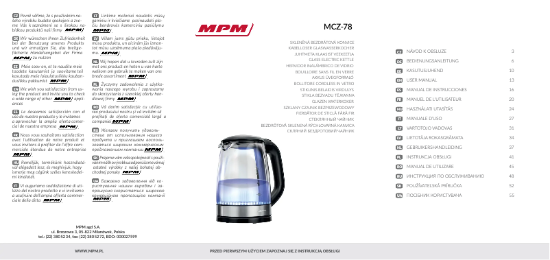 Page 1 of the manual User Manual MPM MCZ-78