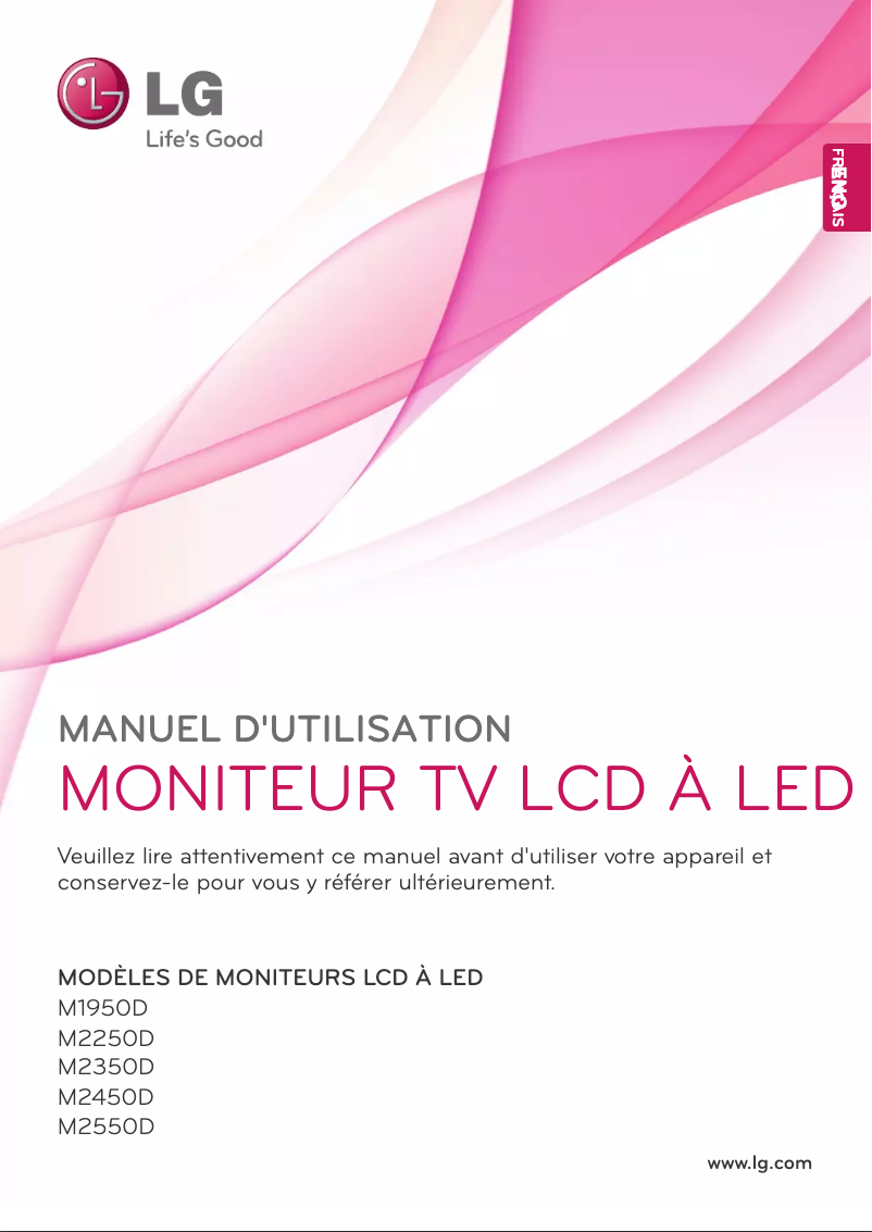 Page 1 de la notice Manuel utilisateur LG M2550D