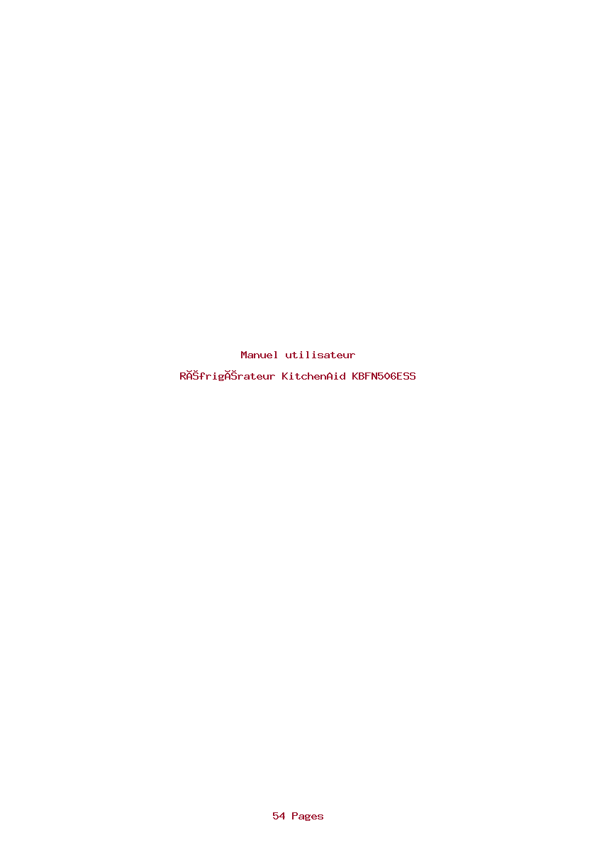 Page 1 de la notice Manuel utilisateur KitchenAid KBFN506ESS