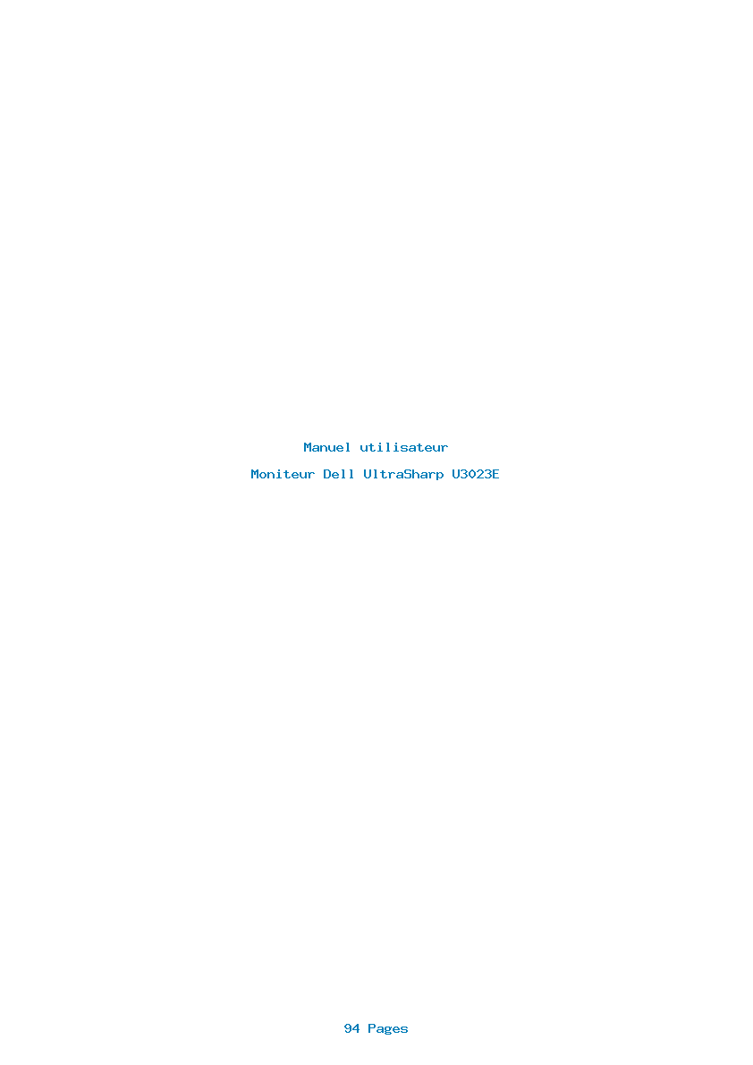 Page 1 de la notice Manuel utilisateur Dell UltraSharp U3023E