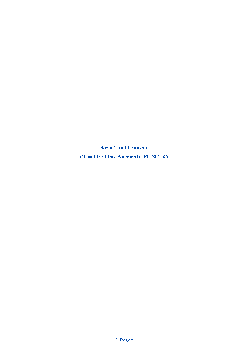 Page 1 de la notice Manuel utilisateur Panasonic RC-SC120A