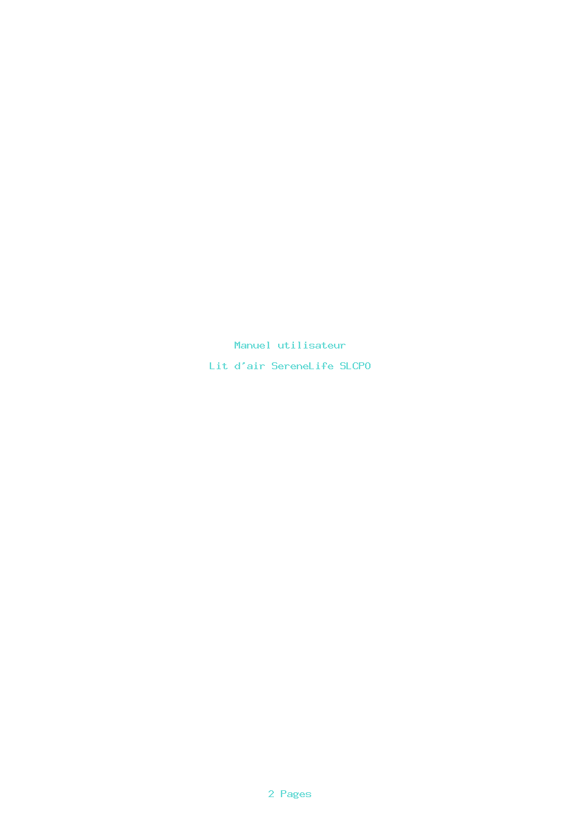 Page 1 de la notice Manuel utilisateur SereneLife SLCPO