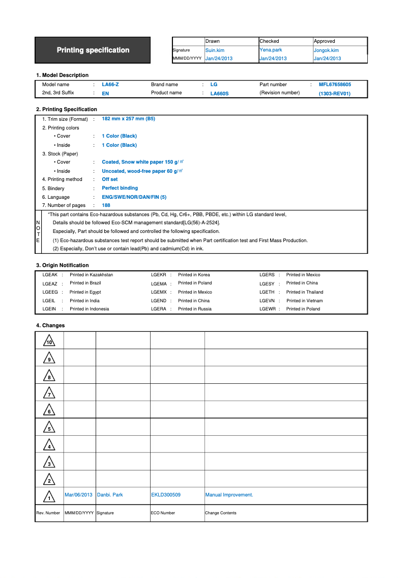Page 1 de la notice Manuel utilisateur LG 39LN577V