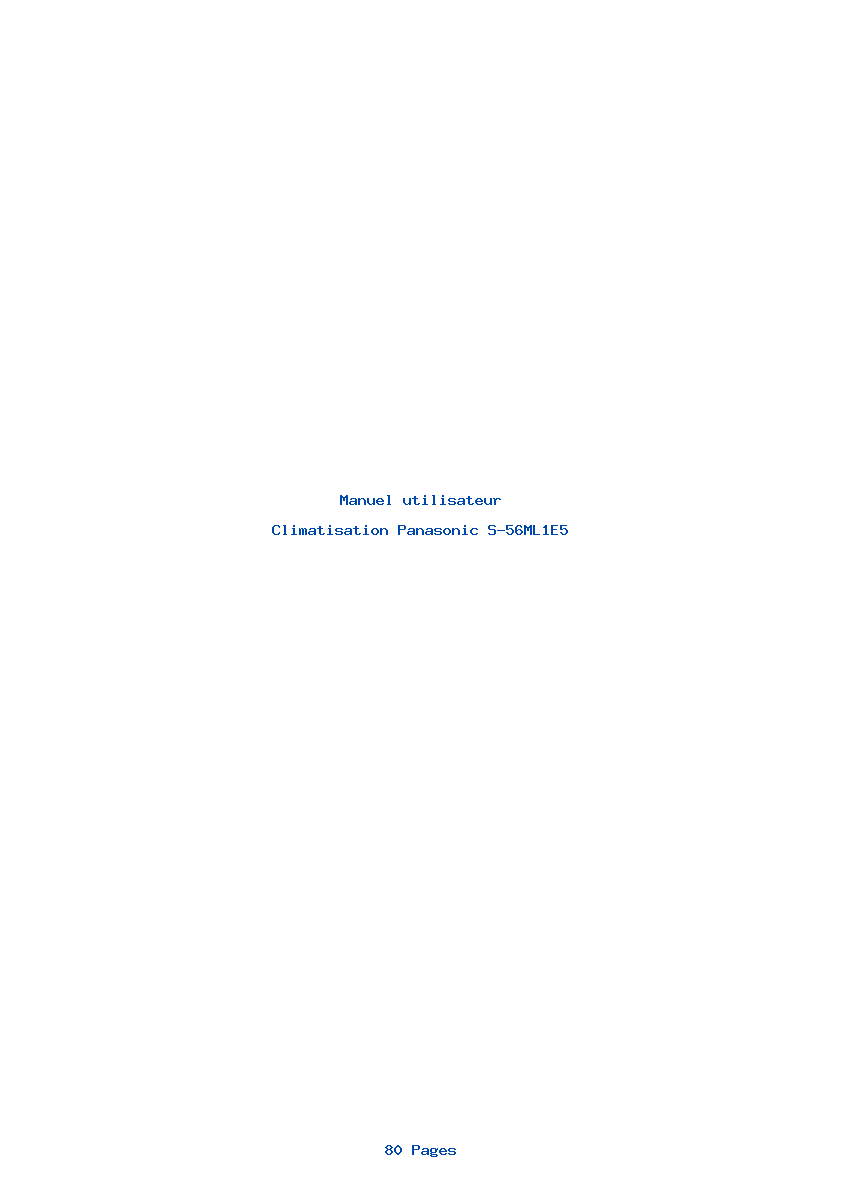 Page 1 de la notice Manuel utilisateur Panasonic S-56ML1E5