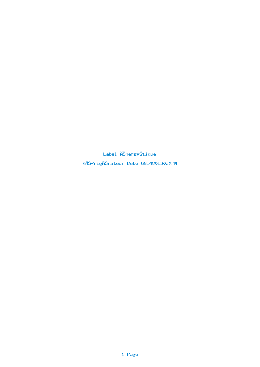Image de la première page du manuel de l'appareil GNE480E30ZXPN