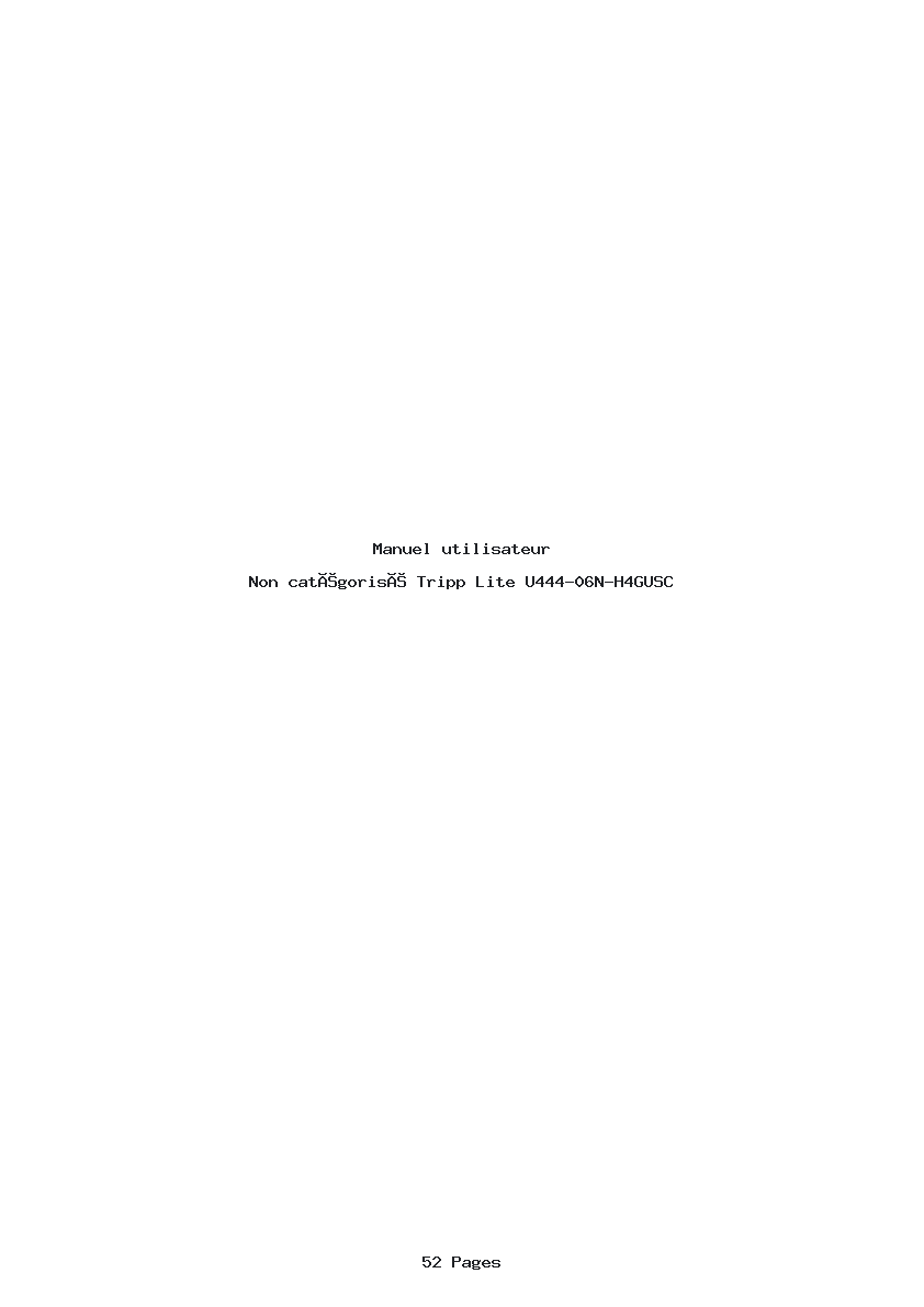 Page 1 de la notice Manuel utilisateur Tripp Lite U444-06N-H4GUSC