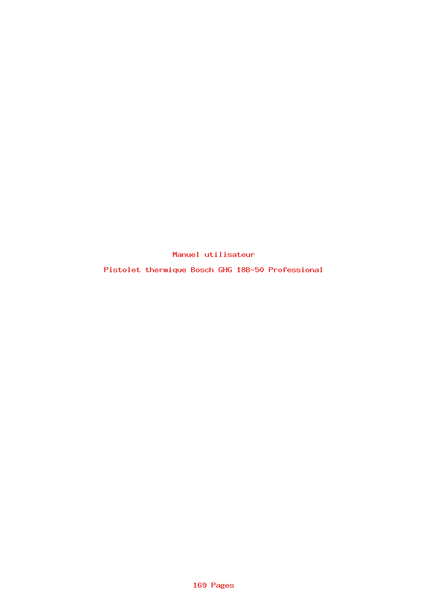 Page 1 de la notice Manuel utilisateur Bosch GHG 18B-50 Professional