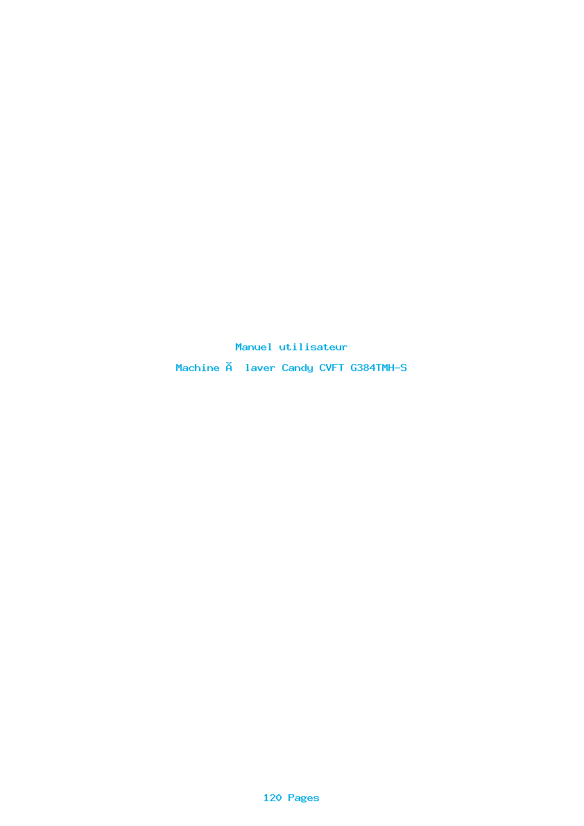 Page 1 de la notice Manuel utilisateur Candy CVFT G384TMH-S