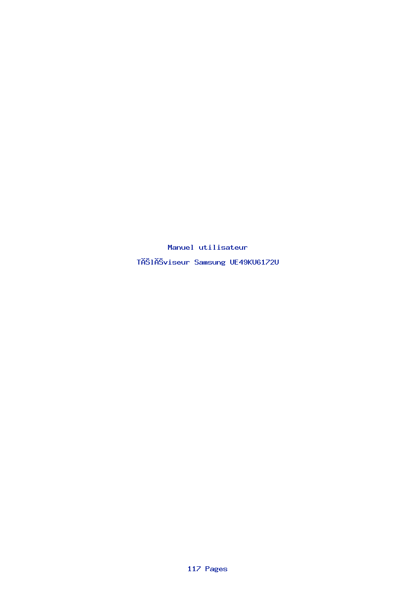 Page 1 de la notice Manuel utilisateur Samsung UE49KU6172U